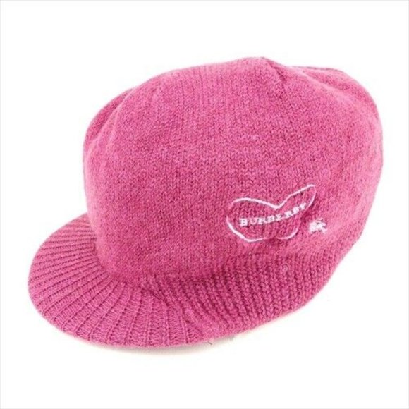 Burberry Knit Cap Purple Woman Authentic Used - Picture 1 of 8